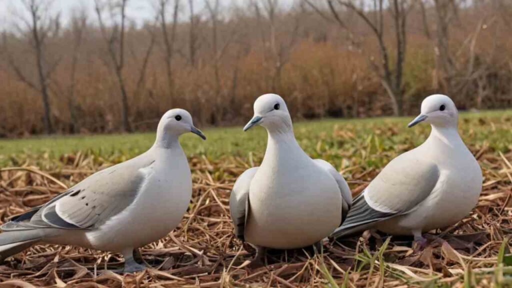 Dove hunting field with decoys