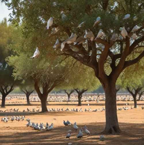 Doves perched on trees in Argentina