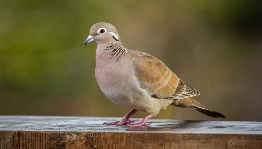 dove perched on a branch in its natural habitat, showcasing its distinctive plumage and markings